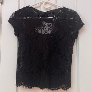 Abercrombie and Fitch Black Short Sleeve Lace Top